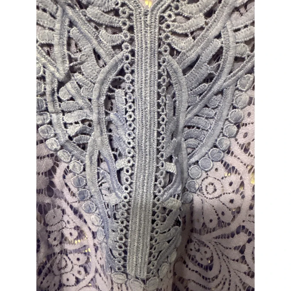 Catherines Periwinkle Blue Lace Kaftan Whimsigoth Boho Poncho Tunic Plus 4X-5X - Picture 3 of 6